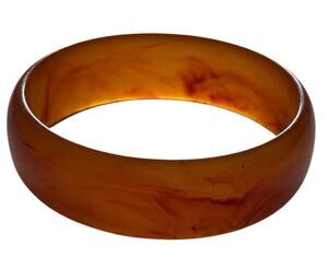 Root Beer Tortoise Bakelite Bangle Bracelet Tested 27g Vintage Jewelry
